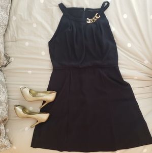 Beautiful Ivanka Trump Navy Halter Dress
